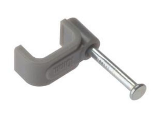 Picture of ForgeFix Grey Flat Cable Clips 10mm Box of 100