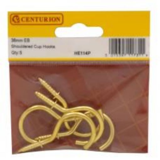 Picture of Centurion Brass Cup Hook 38mm Pack of 5