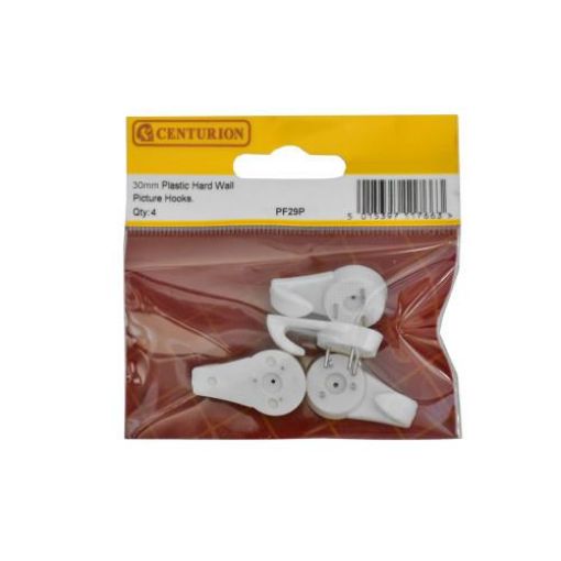Picture of Centurion White Hard Wall Picture Hooks 30mm Pack of 4