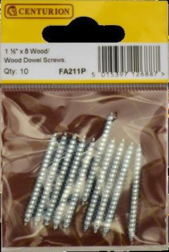 Picture of Centurion Zinc Plated Dowell Screws 8.1.1/2" Pack of 10 Double Ended Screw