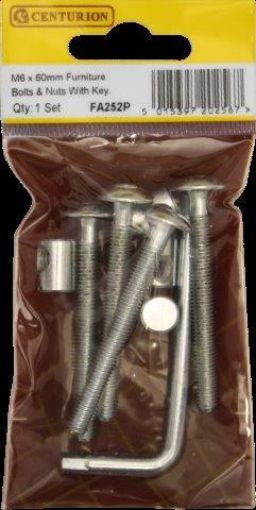 Picture of Centurion Furniture Screws M6x60mm Pack of 5 Flat Pack Kit