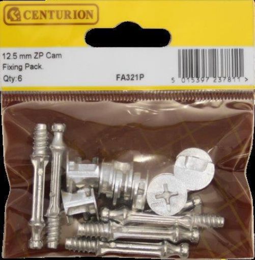 Picture of Centurion Silver Universal Cam Fixing 12.5mm Pack of 6 Flat Pack Cam Lock