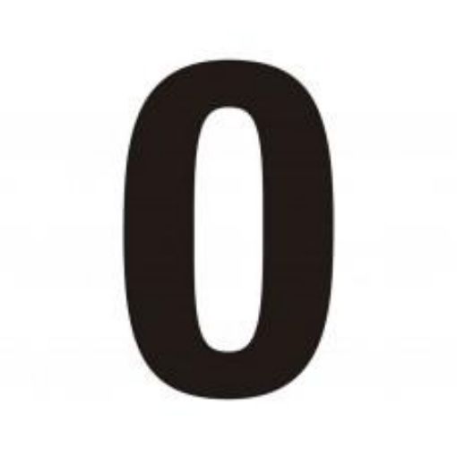 Picture of Centurion Black Door Numeral 150mm Number '0' Self Adhesive