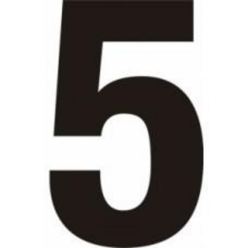 Picture of Centurion Black Door Numeral 150mm Number '5' Self Adhesive