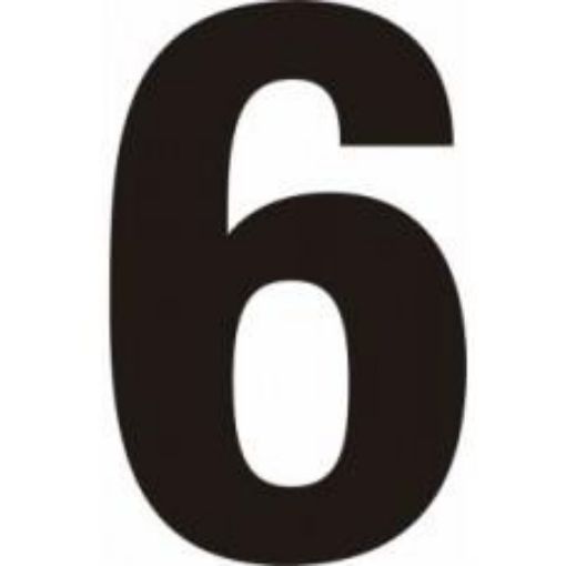 Picture of Centurion Black Door Numeral 150mm Number '6' Self Adhesive