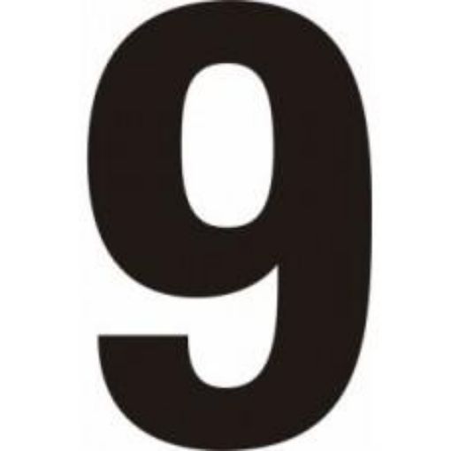 Picture of Centurion Black Door Numeral 150mm Number '9' Self Adhesive