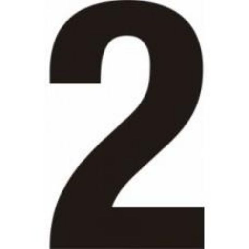 Picture of Centurion Black Door Numeral 150mm Number '2' Self Adhesive