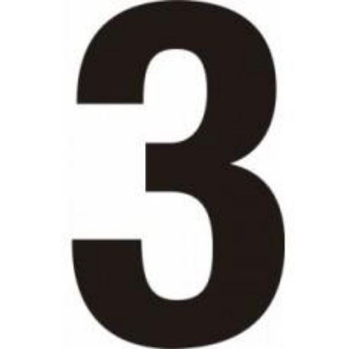 Picture of Centurion Black Door Numeral 150mm Number '3' Self Adhesive