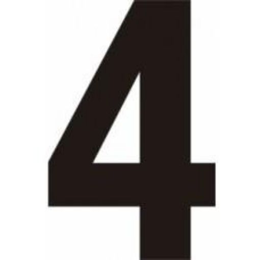 Picture of Centurion Black Door Numeral 150mm Number '4' Self Adhesive