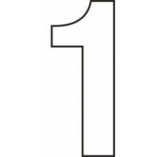 Picture of Centurion Vinyl White Door Numeral 150mm Number '1' Self Adhesive