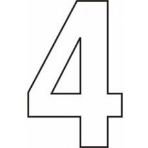 Picture of Centurion Vinyl White Door Numeral 150mm Number '4' Self Adhesive