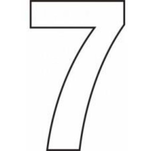 Picture of Centurion Vinyl White Door Numeral 150mm Number '7' Self Adhesive