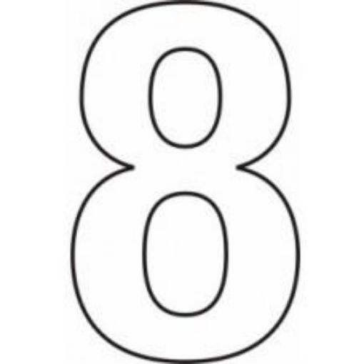 Picture of Centurion Vinyl White Door Numeral 150mm Number '8' Self Adhesive