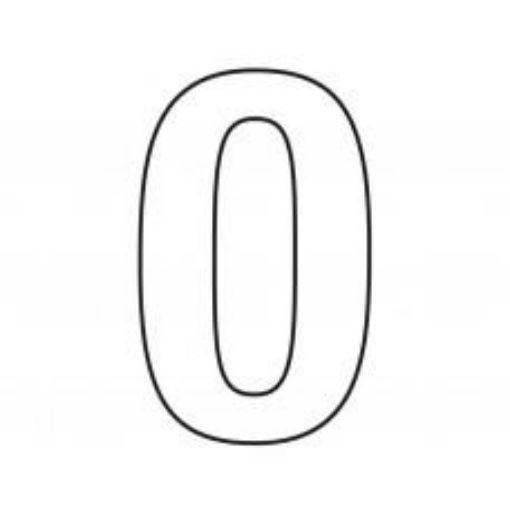 Picture of Centurion Vinyl White Door Numeral 75mm Number '0' Self Adhesive