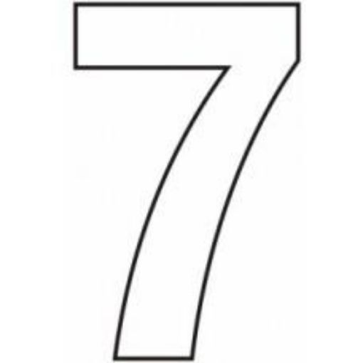 Picture of Centurion Vinyl White Door Numeral 75mm Number '7' Self Adhesive