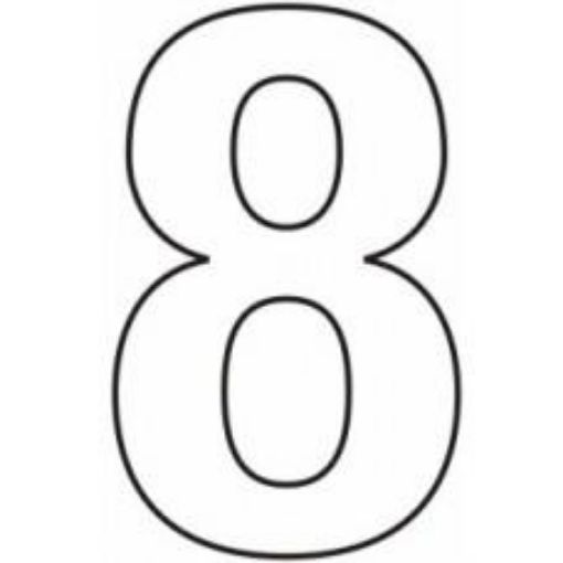 Picture of Centurion Vinyl White Door Numeral 75mm Number '8' Self Adhesive
