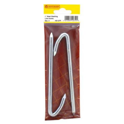 Picture of Centurion Zinc Plated Washing Line Hook 150mm Pack of 2
