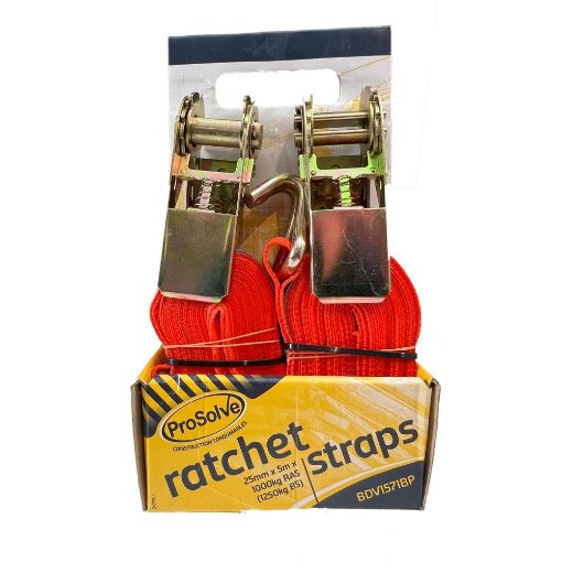 Picture of Prosolve Ratchet Straps 25x5m Pack of 2 1000kg Load Strength