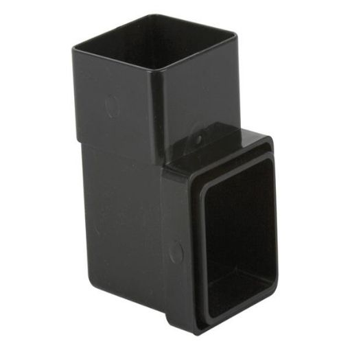 Picture of Brett Martin Black Square Downpipe Connector Bracket 92.5° Bend 65mm BR508B
