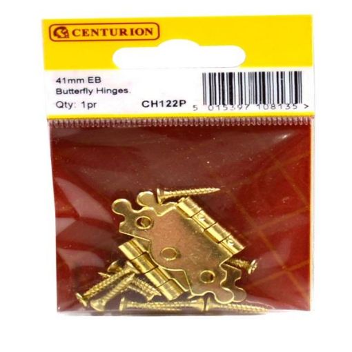 Picture of Centurion Electro Brass Butterfly Hinges 41mm Pair