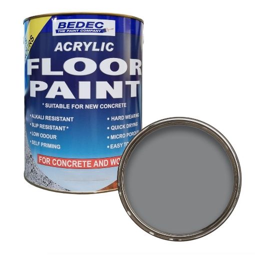 Picture of Bedec Acrylic Base Battleship Grey Concrete Garage Floor Paint 