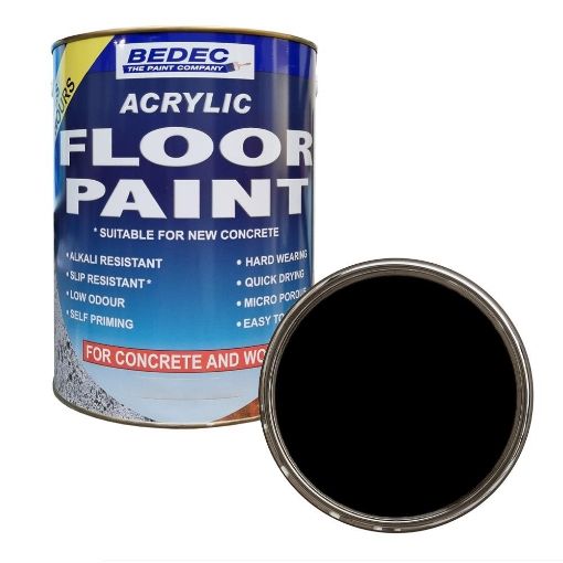 Picture of Bedec Acrylic Base Black Concrete Garage Floor Paint