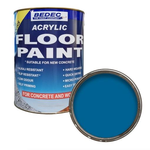 Picture of Bedec Acrylic Base Blue Concrete Garage Floor Pain