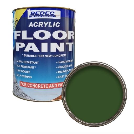 Picture of Bedec Acrylic Base Dark Green Concrete Garage Floor Paint