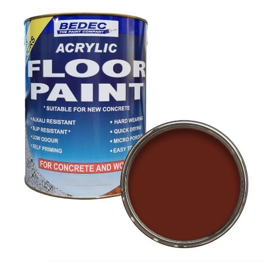 Picture of Bedec Acrylic Base Tile Red Concrete Garage Floor Paint