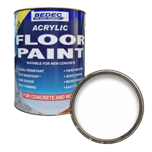 Picture of Bedec Acrylic Base White Concrete Garage Floor Paint