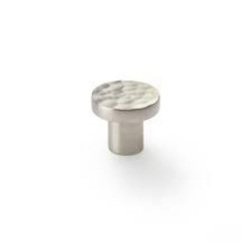 Picture of Alexander & Wilks Hanover Satin Nickel Cupboard Door Knob 30mm Hammered Face