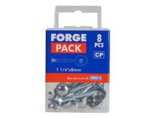 Picture of ForgeFix Zinc Mirror Fixing Screws 8x1.1/2" Box of 8