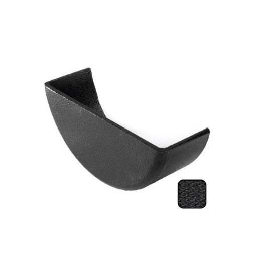 Picture of Alumasc Cast Aluminium Black Half Round Guttering 125mm Internal Stop End