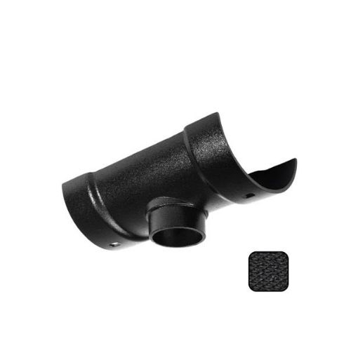 Picture of Alumasc Cast Aluminium Black Half Round Guttering 63x125mm Outlet