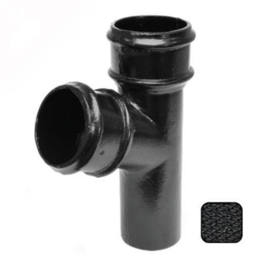 Picture of Alumasc Cast Aluminium Black Round Guttering 63mm Downpipe Branch