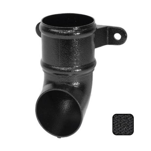 Picture of Alumasc Cast Aluminium Black Round Guttering 63mm Downpipe Shoe