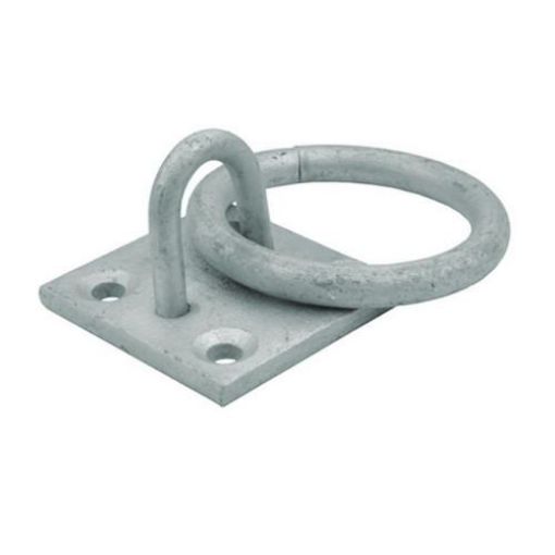 Picture of Perry & Co Galvanised Chain Ring on Plate 50x50mm
