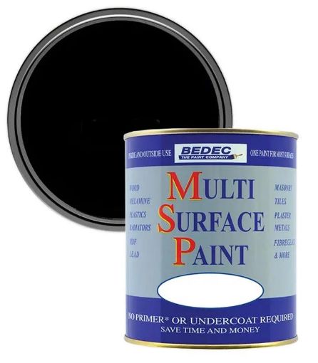 Picture of Bedec Black Multi-Surface Paint 750ml Satin Finish